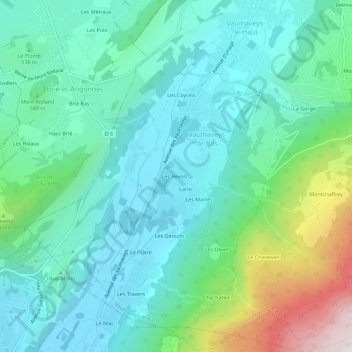 Les Revols topographic map, elevation, terrain