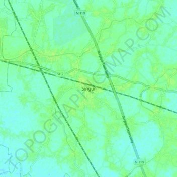 Singur topographic map, elevation, terrain