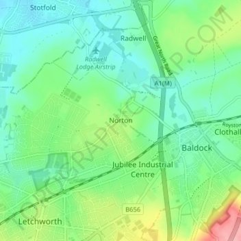 Norton topographic map, elevation, terrain