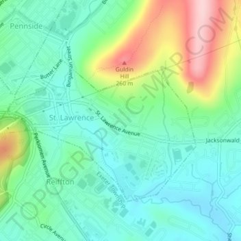 Saint Lawrence Playground topographic map, elevation, terrain