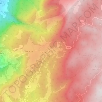 Le Faz topographic map, elevation, terrain