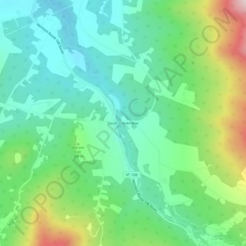South Cambridge topographic map, elevation, terrain