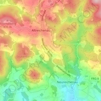 Lackerau topographic map, elevation, terrain