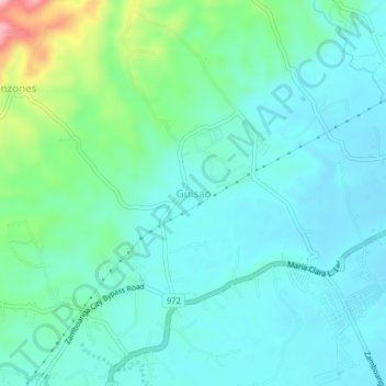 Guisao topographic map, elevation, terrain