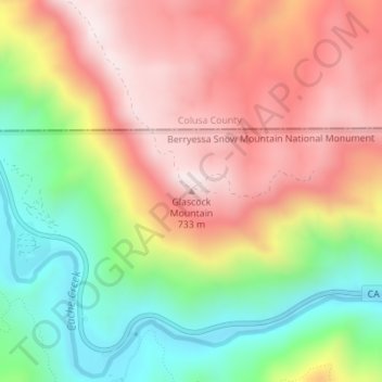 Glascock Mountain topographic map, elevation, terrain