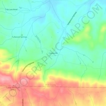 Caseyville topographic map, elevation, terrain