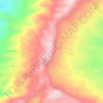 Rocking Peak topographic map, elevation, terrain