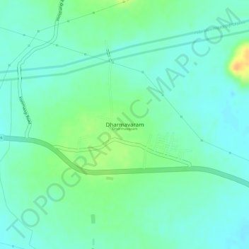 Dharmavaram topographic map, elevation, terrain