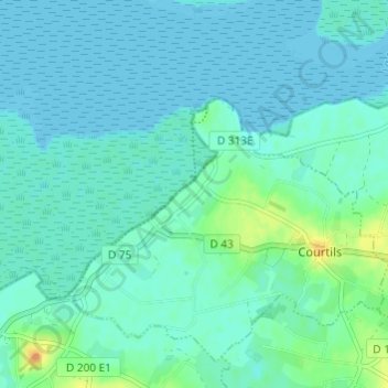 Bas Courtils topographic map, elevation, terrain