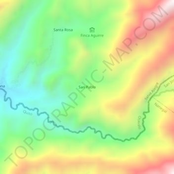 San Pablo topographic map, elevation, terrain