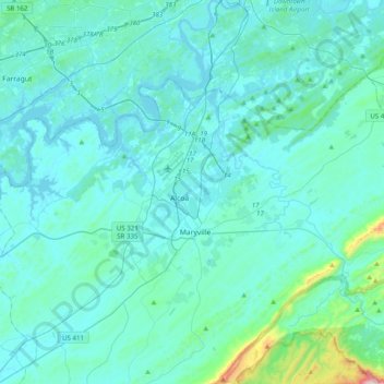 Alcoa topographic map, elevation, terrain