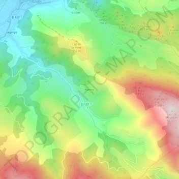 Rames topographic map, elevation, terrain