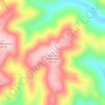 Sexton Mountain topographic map, elevation, terrain