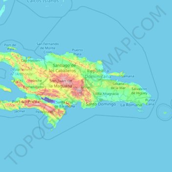 Monseñor Nouel topographic map, elevation, terrain