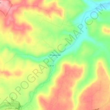 Whippoorwill topographic map, elevation, terrain
