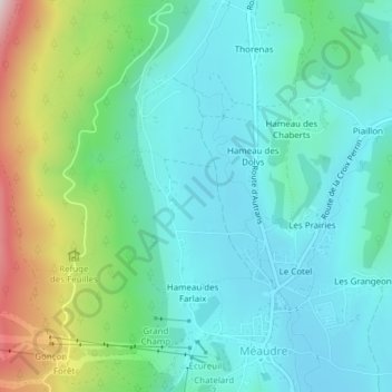Prairie de Cochet topographic map, elevation, terrain