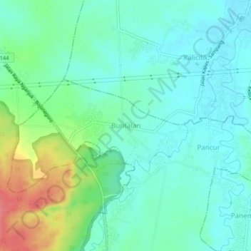 Buntalan topographic map, elevation, terrain