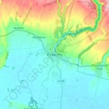 Pickering topographic map, elevation, terrain