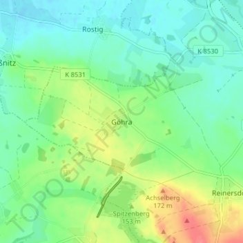 Göhra topographic map, elevation, terrain