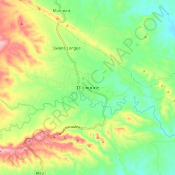 Thomonde topographic map, elevation, terrain