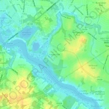 Franklin Park topographic map, elevation, terrain