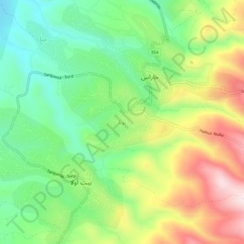 Nuba topographic map, elevation, terrain