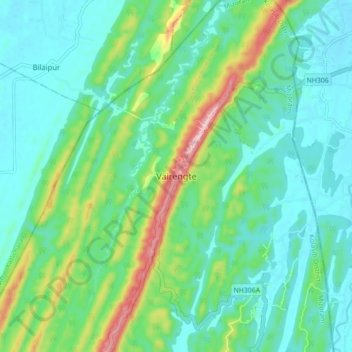 Vairengte topographic map, elevation, terrain