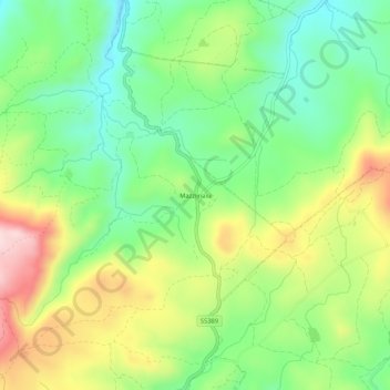 Mazziinaiu topographic map, elevation, terrain
