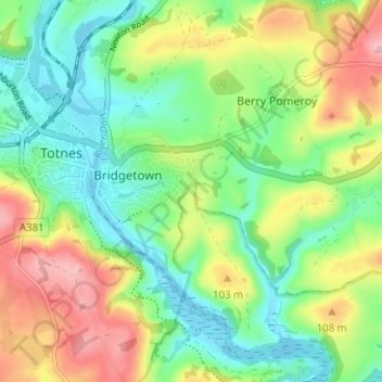 Weston topographic map, elevation, terrain