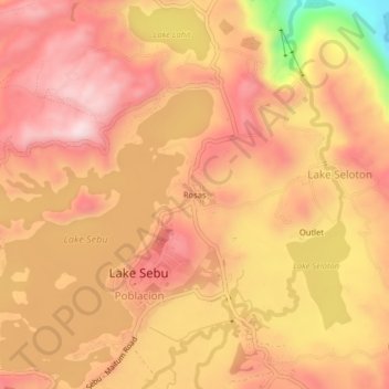 Rosas topographic map, elevation, terrain