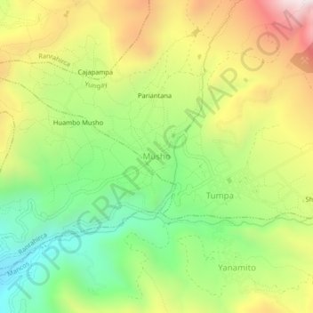 Musho topographic map, elevation, terrain