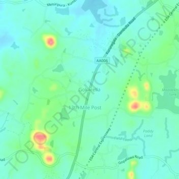 Gokarella topographic map, elevation, terrain