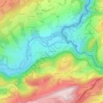 Les Bassots topographic map, elevation, terrain