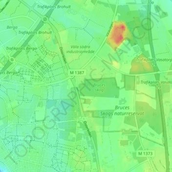 Filborna topographic map, elevation, terrain