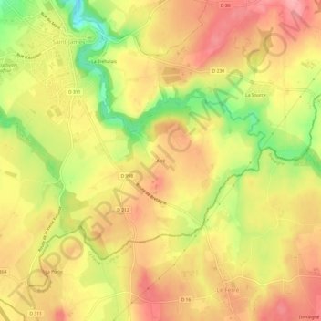 Atré topographic map, elevation, terrain