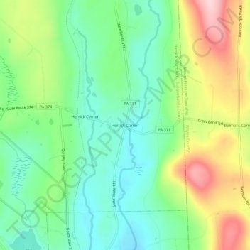 Herrick Corner topographic map, elevation, terrain