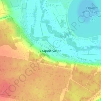 Staryi Aidar topographic map, elevation, terrain