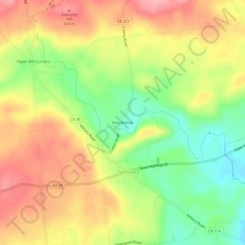 Ives Hollow topographic map, elevation, terrain