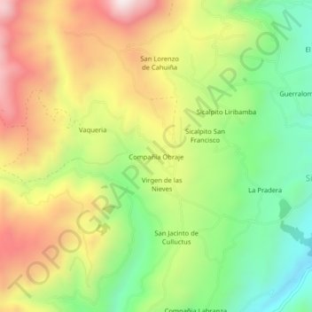 Compañía Obraje topographic map, elevation, terrain