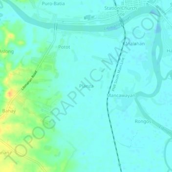 Planza topographic map, elevation, terrain