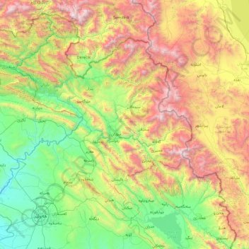 Qada Rawandoz topographic map, elevation, terrain