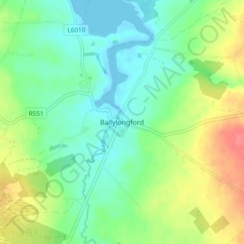Ballylongford topographic map, elevation, terrain