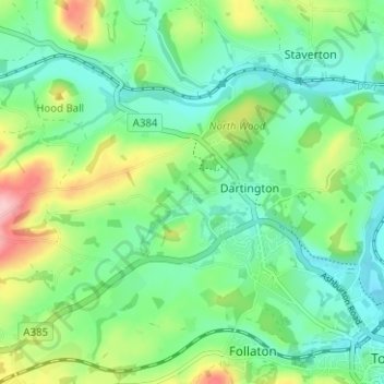 Week topographic map, elevation, terrain