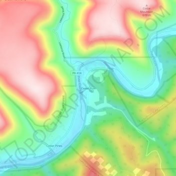 Cedar Run topographic map, elevation, terrain