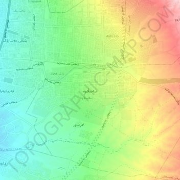 Bnaslawa topographic map, elevation, terrain