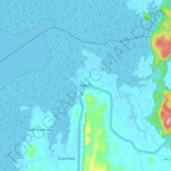 Thung Wa topographic map, elevation, terrain