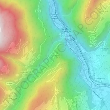 Le Cudray topographic map, elevation, terrain