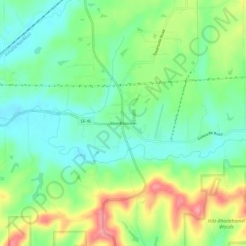 Beanblossom topographic map, elevation, terrain
