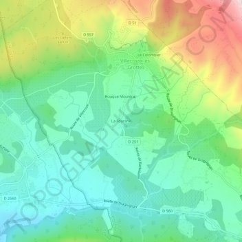 La Fourane topographic map, elevation, terrain