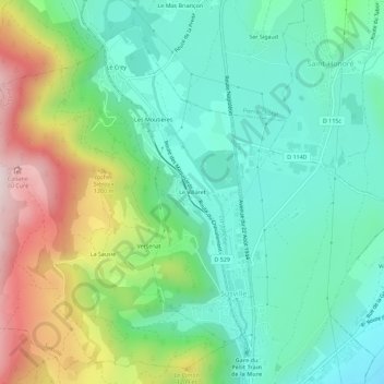 Le Villaret topographic map, elevation, terrain